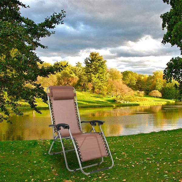 2PCS/set Folding Lounge Chair with Zero Gravity
