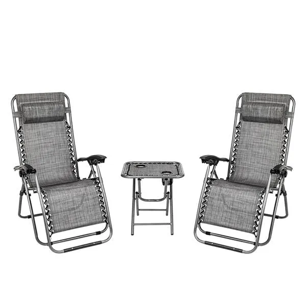 2PCS/set Folding Lounge Chair with Zero Gravity