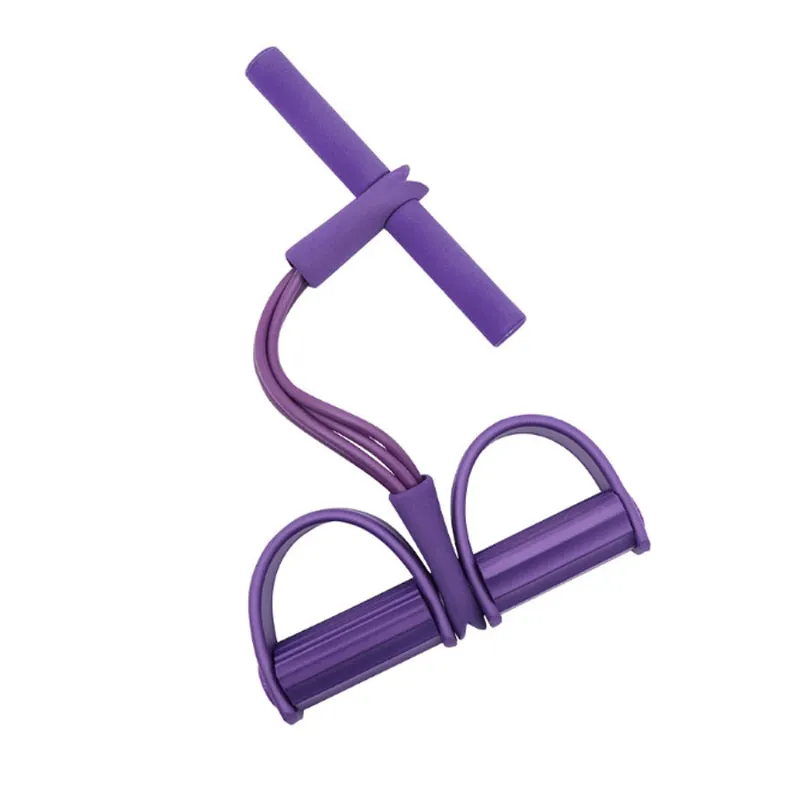 4 Resistance Bands Fitness Elastic Pull Ropes Exerciser Rower Belly