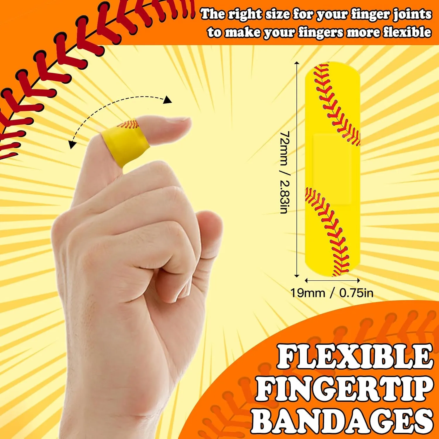 60PCS Softball Bandages for Girls, Breathable Adhesive Bandage for Softball Team Sport Travel and at School, Softball Themed Party Gifts Favors for Teenager Girls Women and Softball Lover