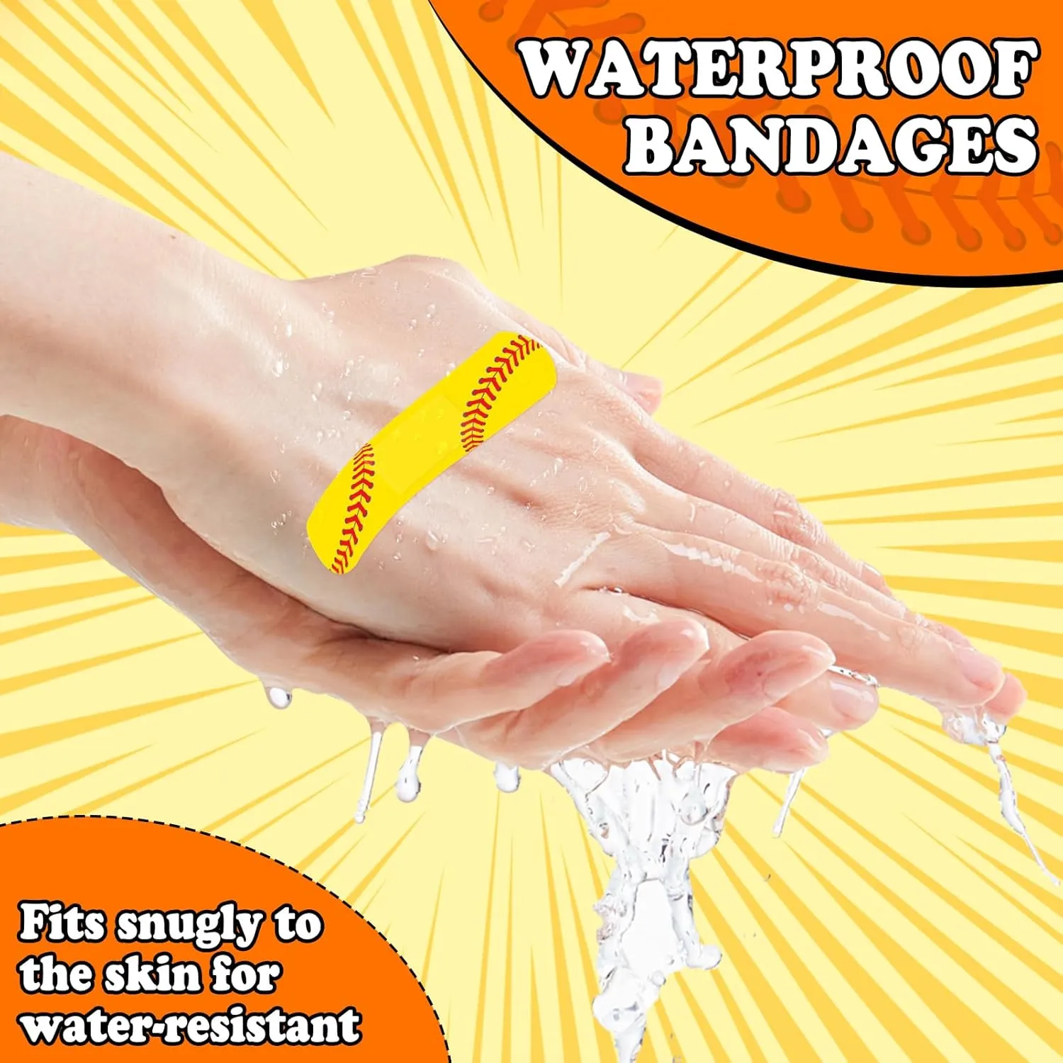 60PCS Softball Bandages for Girls, Breathable Adhesive Bandage for Softball Team Sport Travel and at School, Softball Themed Party Gifts Favors for Teenager Girls Women and Softball Lover