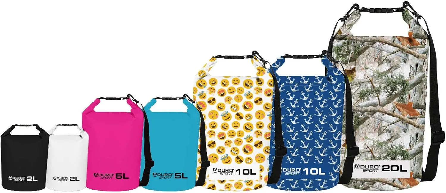 Aduro Waterproof Phone Bag Floating Lightweight Waterproof Bag - Ideal Dry Bags for Kayaking, Rafting, Boating, Swimming, Camping, Hiking, Beach, Fishing, and Backpacking - 2L / 5L / 10L / 20L