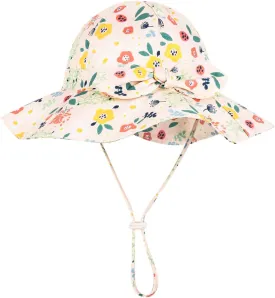 Baby Girl Sun Hat with UPF 50  Outdoor Adjustable Beach Hat with Wide Brim Bucket Hats
