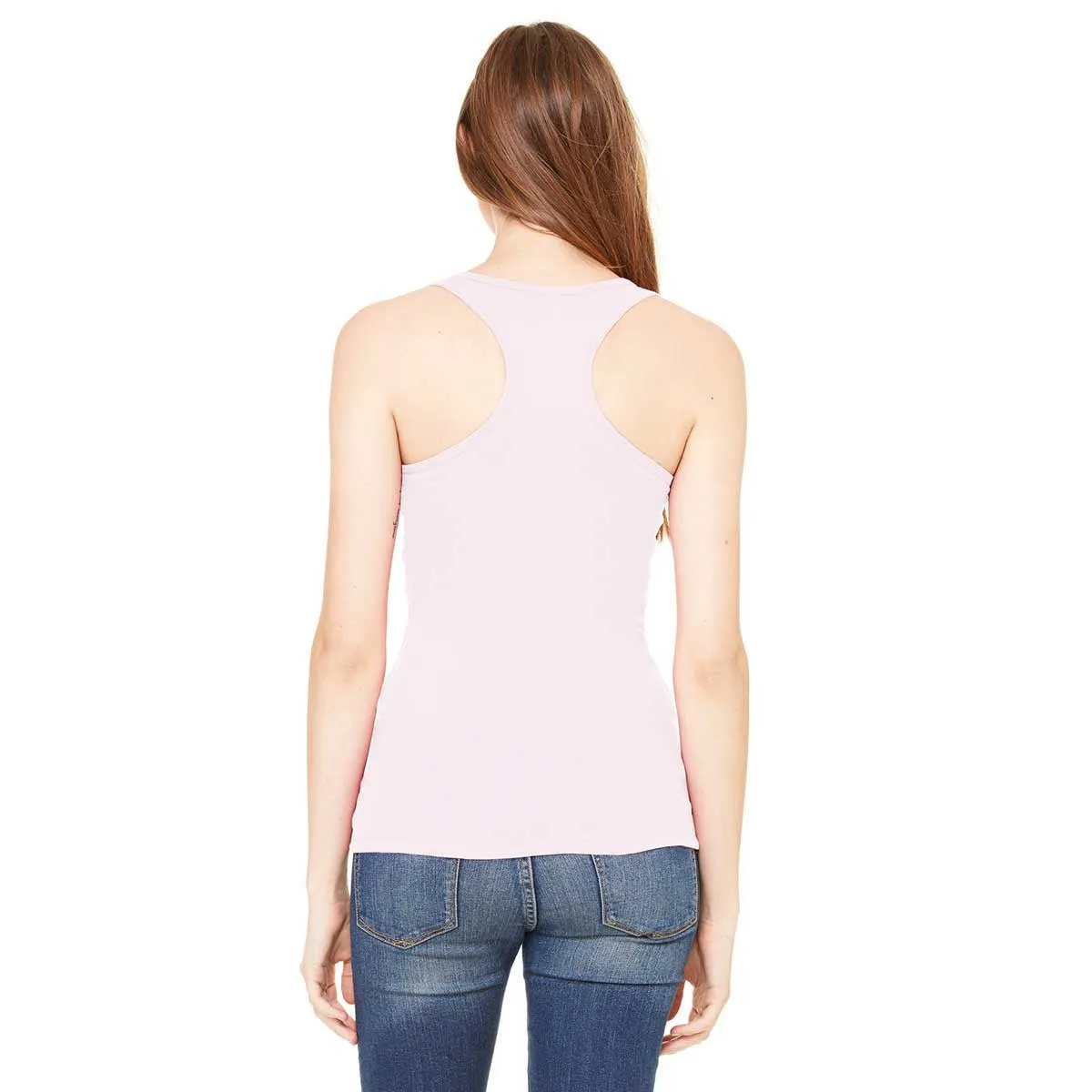 Bella   Canvas Women's Pink Sheer Mini Rib Racerback Tank
