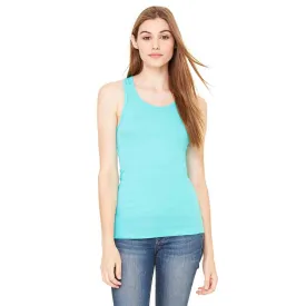 Bella   Canvas Women's Teal Sheer Mini Rib Racerback Tank