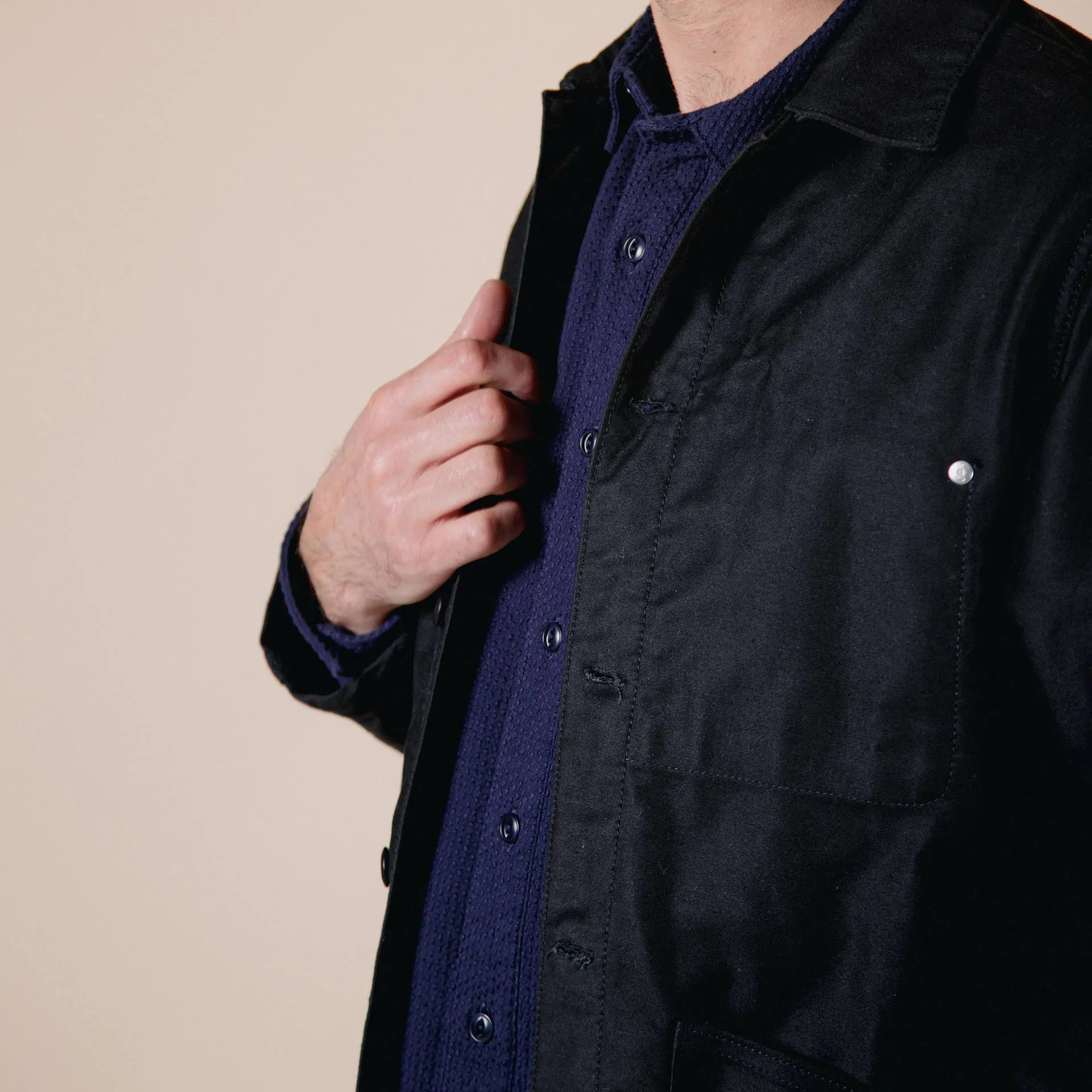 BWJ-01 WORKER JACKET 12 oz. black moleskin