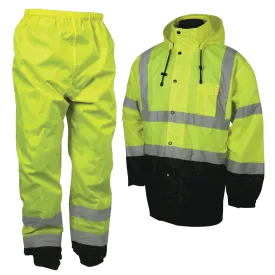 Class 3 Storm Cover Rain Coat - Lime - Small / Medium