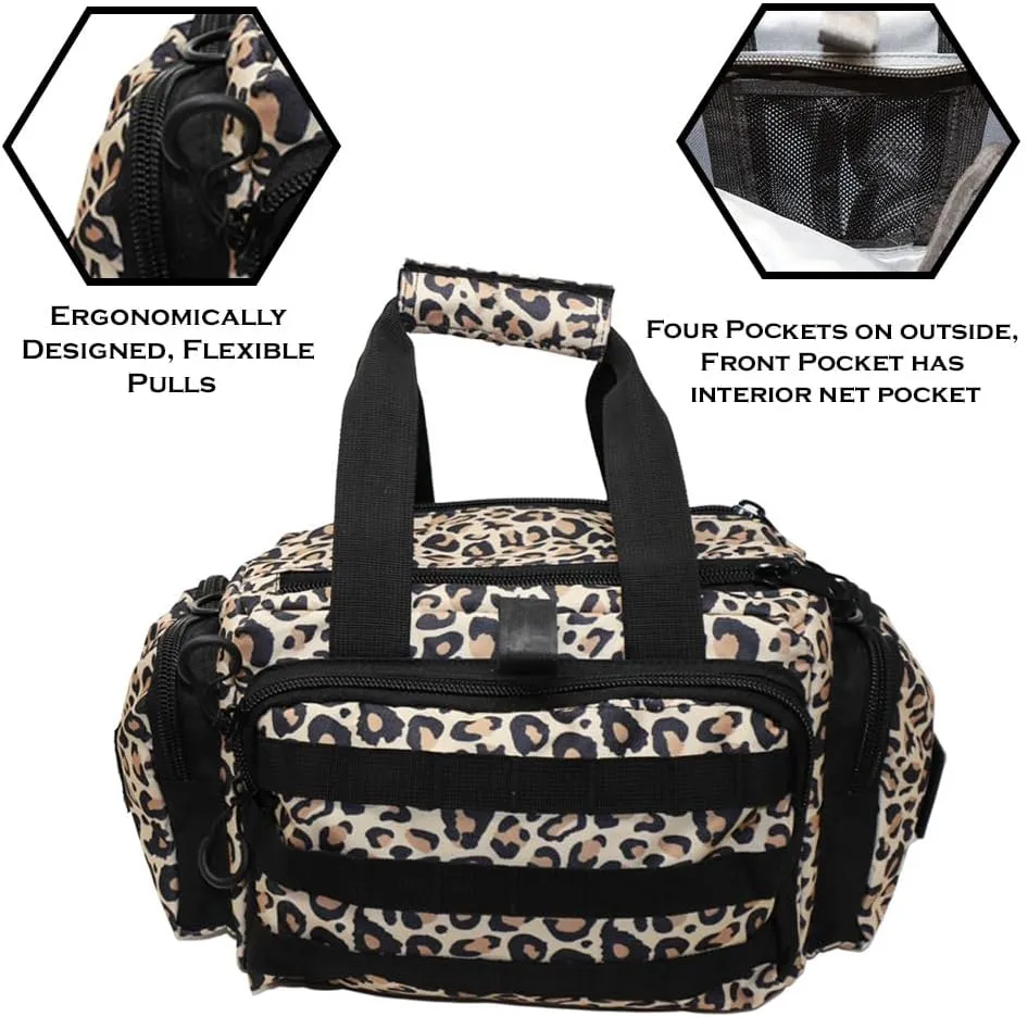 Exos Tactical Range Bag  Medium Size Range Bag for Shooting  Gun Case for Handguns, Ammo Bag, Tactical Range Bag, Molle Webbing, Free Subdued USA Patch, Designed in the USA