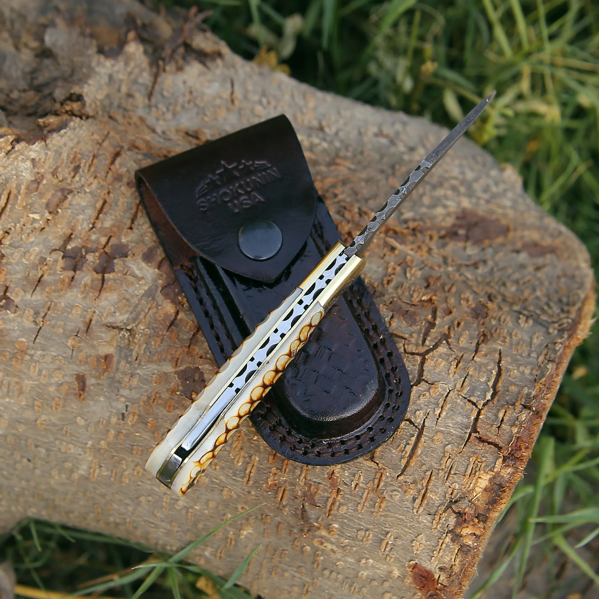 Firestrike Pocket Knife with Charred Bone Handle