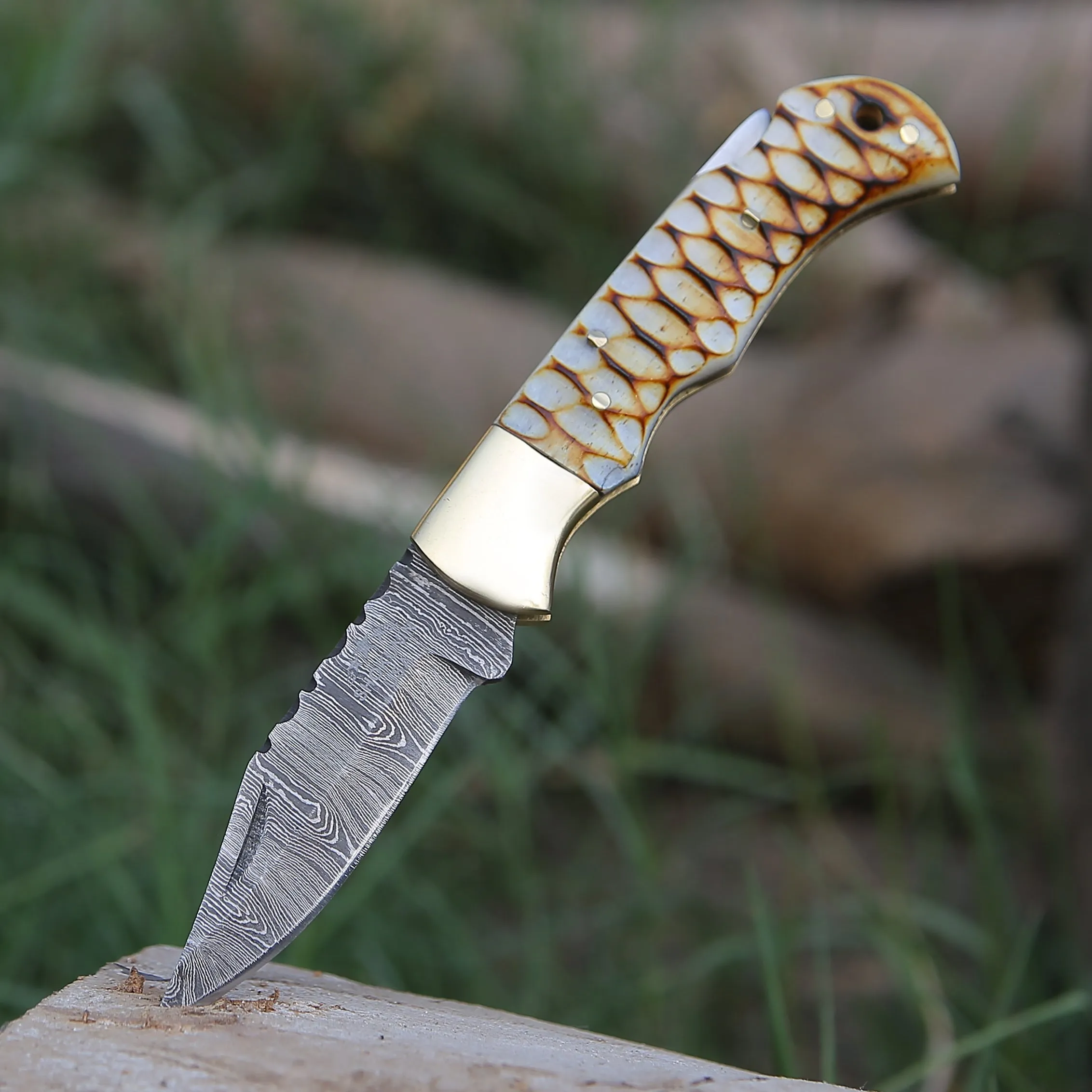 Firestrike Pocket Knife with Charred Bone Handle