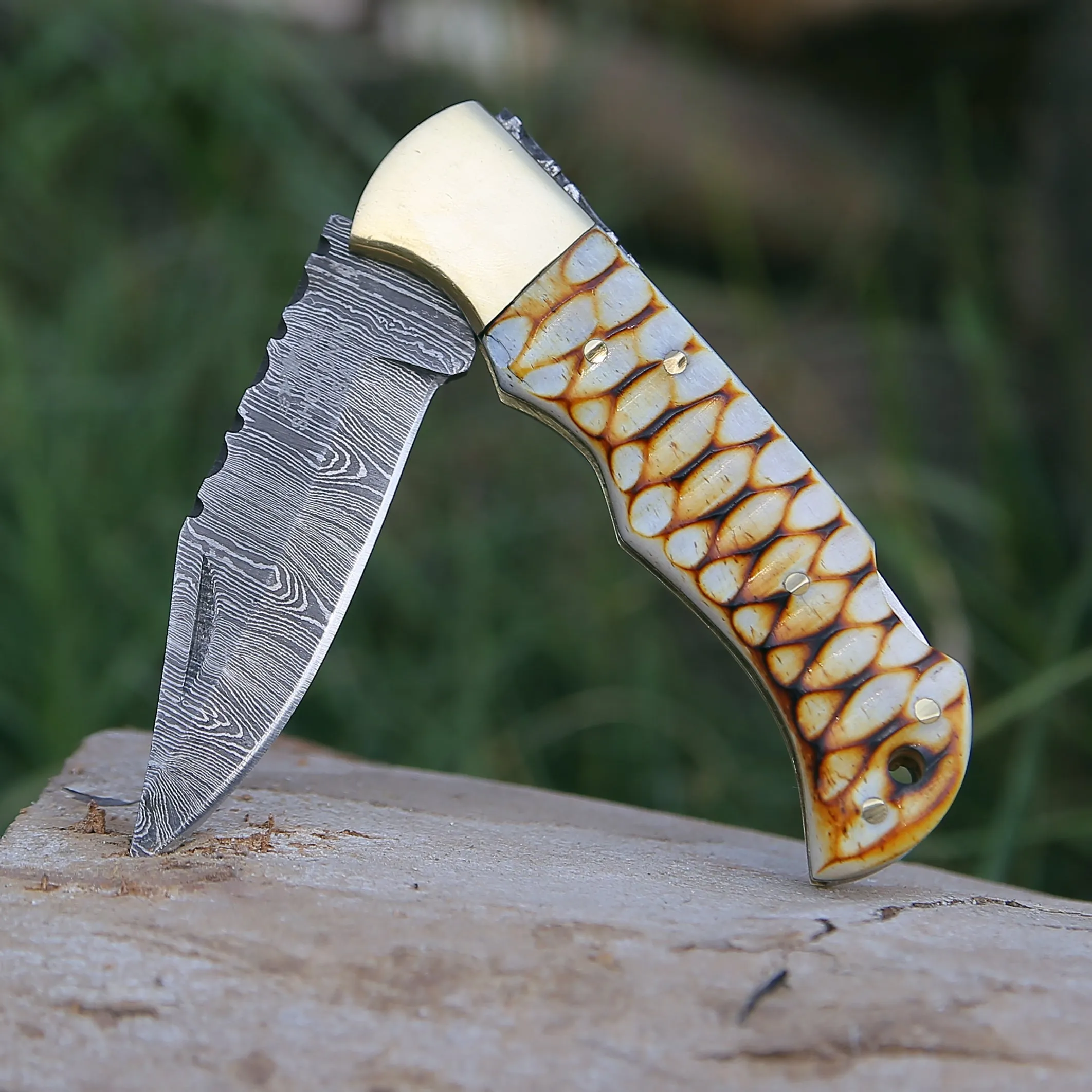 Firestrike Pocket Knife with Charred Bone Handle