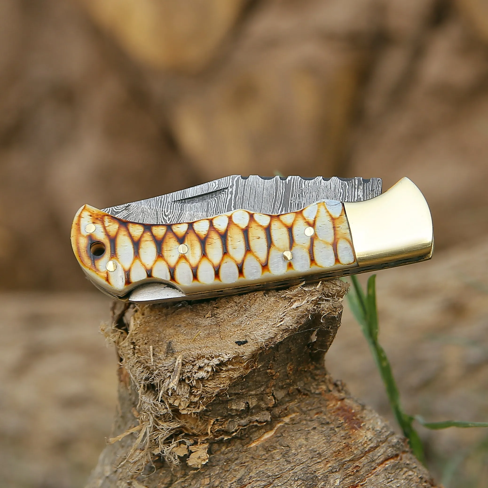 Firestrike Pocket Knife with Charred Bone Handle