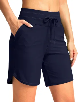 G Gradual Women's 7" High Waisted Swim Board Shorts with Pockets Quick Dry Beach Swimming Shorts for Women with Liner