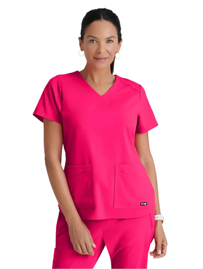 Grey's Anatomy Stretch™ by Barco Emma 4-Pocket V-Neck Scrub Top-Plus