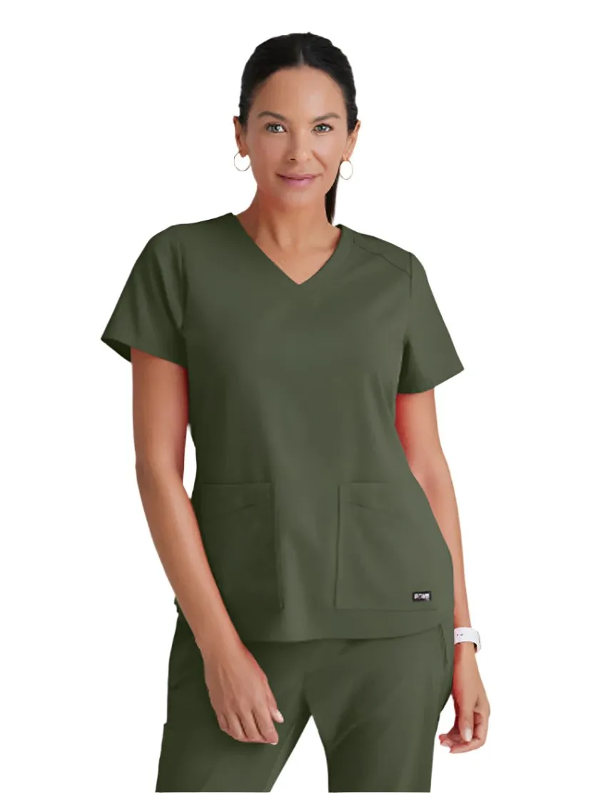 Grey's Anatomy Stretch™ by Barco Emma 4-Pocket V-Neck Scrub Top-Plus