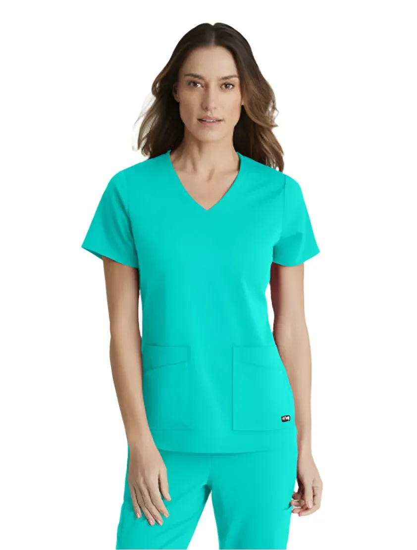 Grey's Anatomy Stretch™ by Barco Emma 4-Pocket V-Neck Scrub Top-Plus