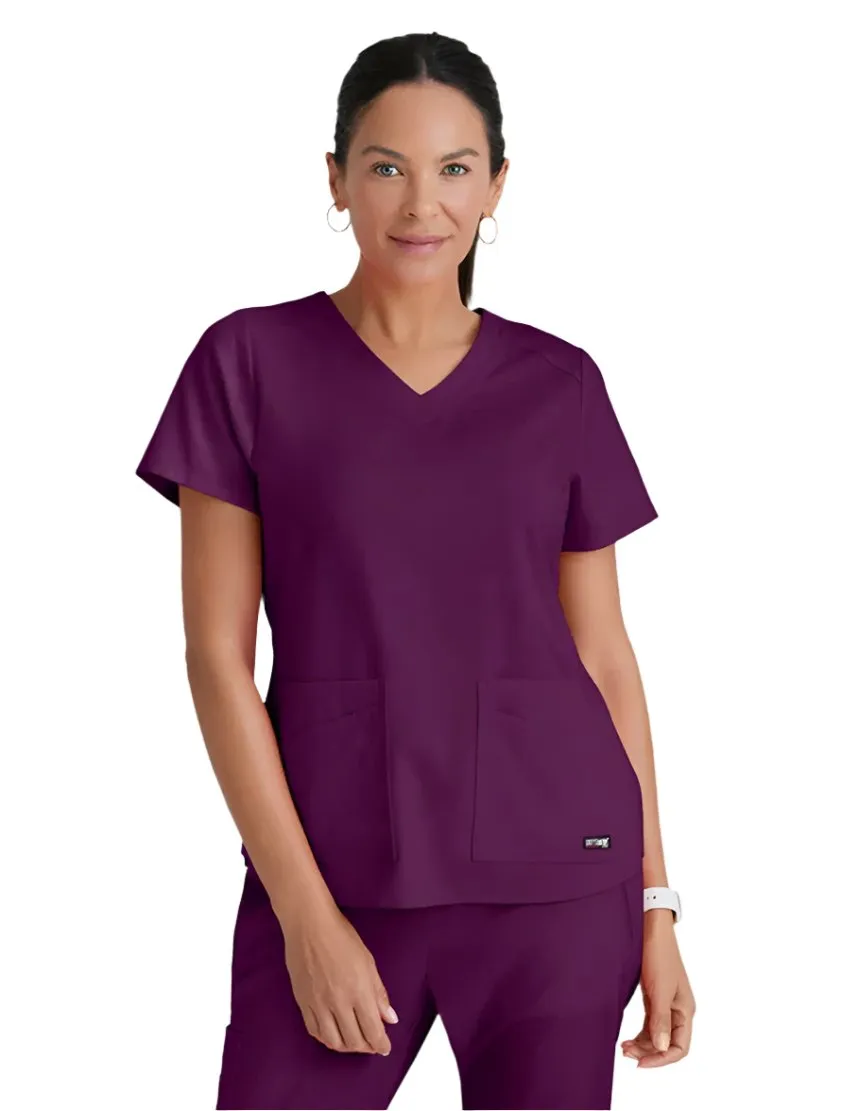 Grey's Anatomy Stretch™ by Barco Emma 4-Pocket V-Neck Scrub Top-Plus