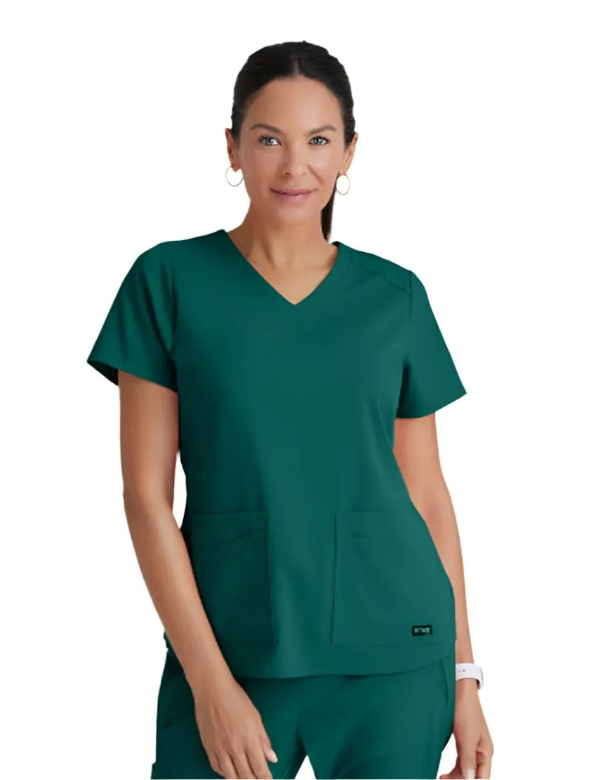 Grey's Anatomy Stretch™ by Barco Emma 4-Pocket V-Neck Scrub Top-Plus