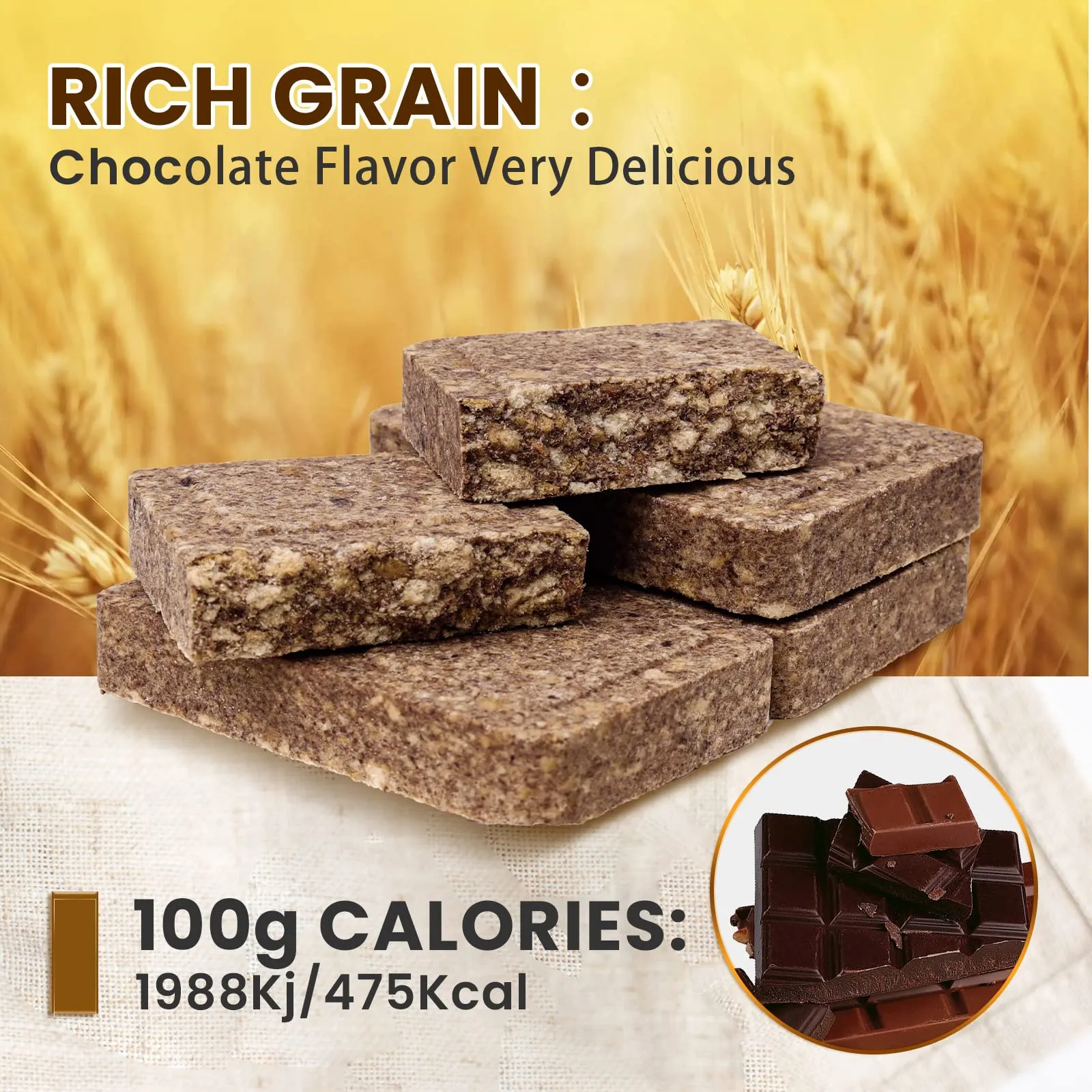 High Energy Ration Bars - Chocolate Flavor and Lightly Salted Flavor (2 Pack)