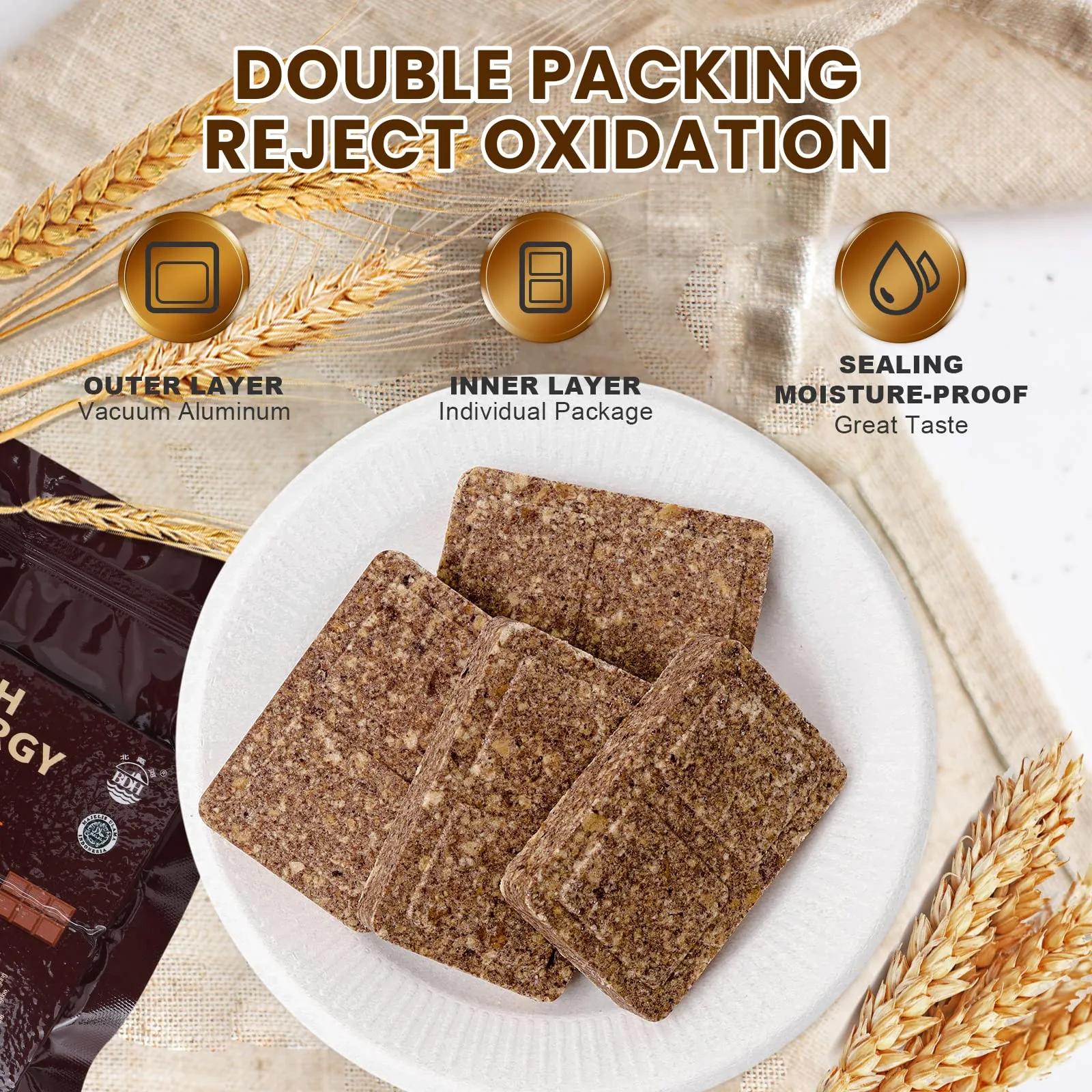 High Energy Ration Bars - Chocolate Flavor and Lightly Salted Flavor (2 Pack)