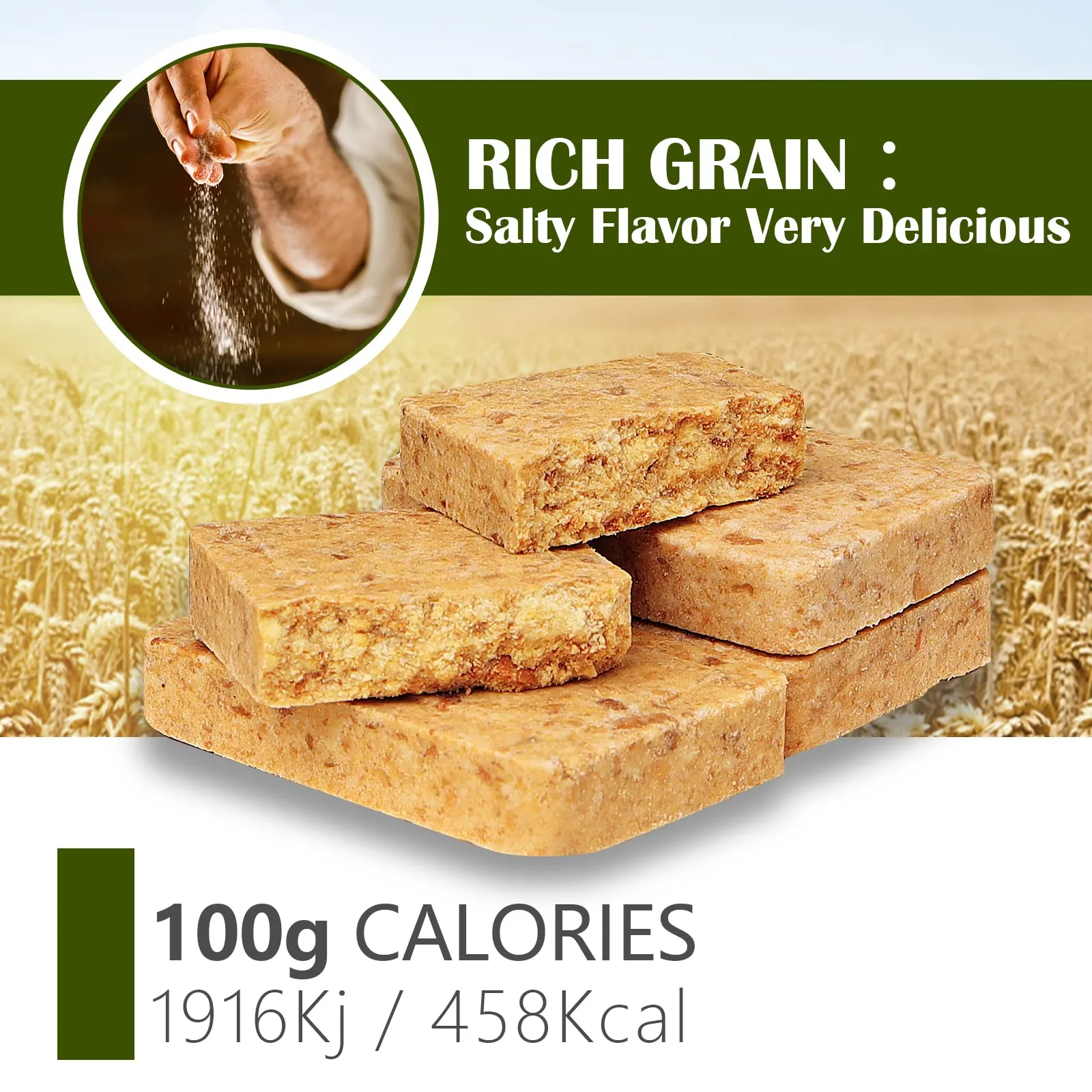 High Energy Ration Bars - Chocolate Flavor and Lightly Salted Flavor (2 Pack)