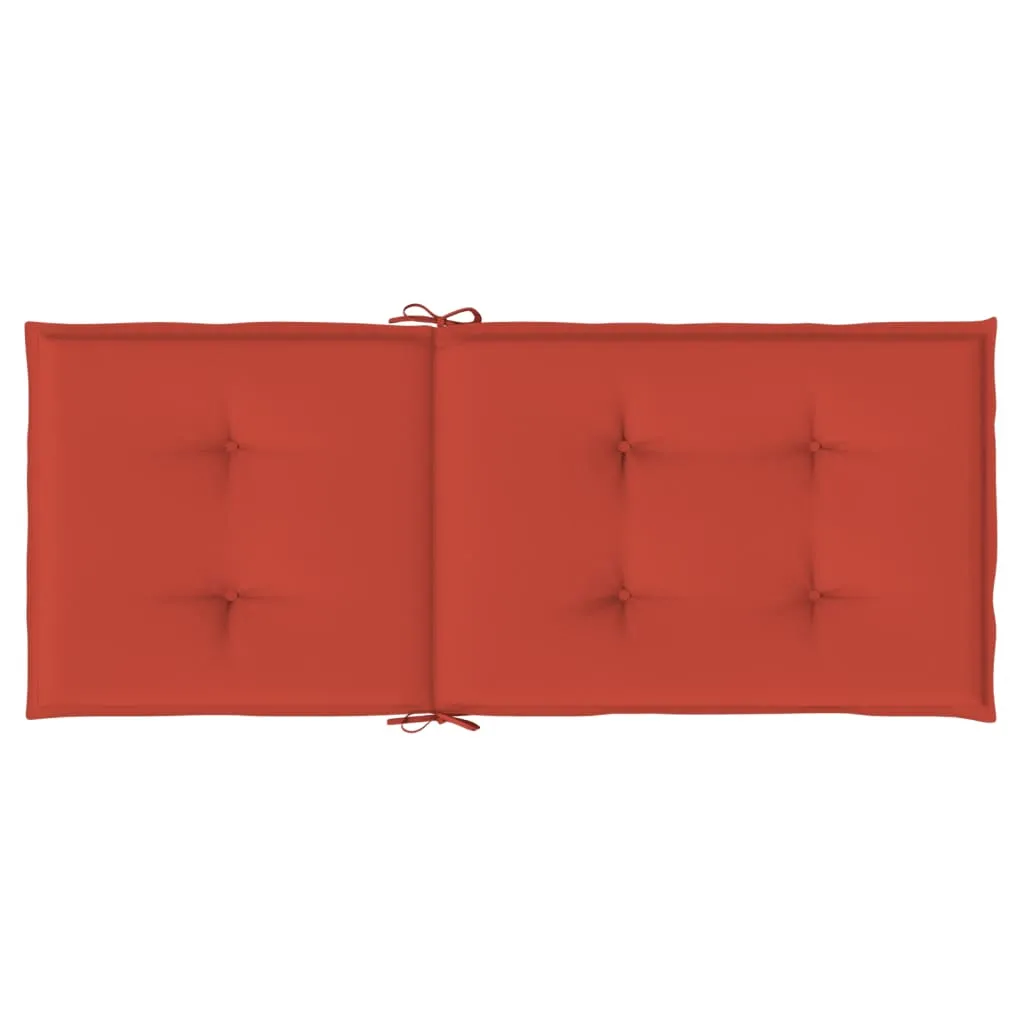 Highback Chair Cushions 4 pcs Melange Red 120x50x4 cm Fabric