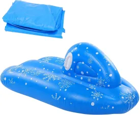 Inflatable Snow Tube for Adult and Teens, Heavy Duty PVC Snow Sled, 120x68x50cm, Snow Tubing Raft Toy for Winter Fun