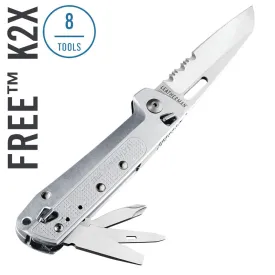 Leatherman FREE K2x Knife, Serrated w/ Magnetic Open/Close