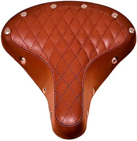 Made in Taiwan! Fito GSS Classic Beach Cruiser Fixie Fixe Gear Bike Bicycle Saddle Seat with Spring Suspension (Brown)