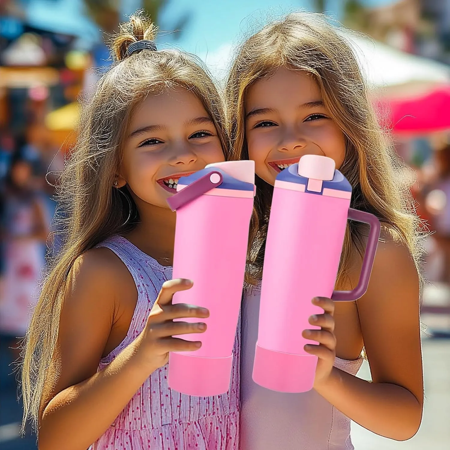 Mity rain 2PCS Protective Silicone Boots for Owala 30oz & 40oz FreeSip Sway Bottles & Tumblers - Accessories for owala, Enhances Stability & Prevents Scratches (Pink)