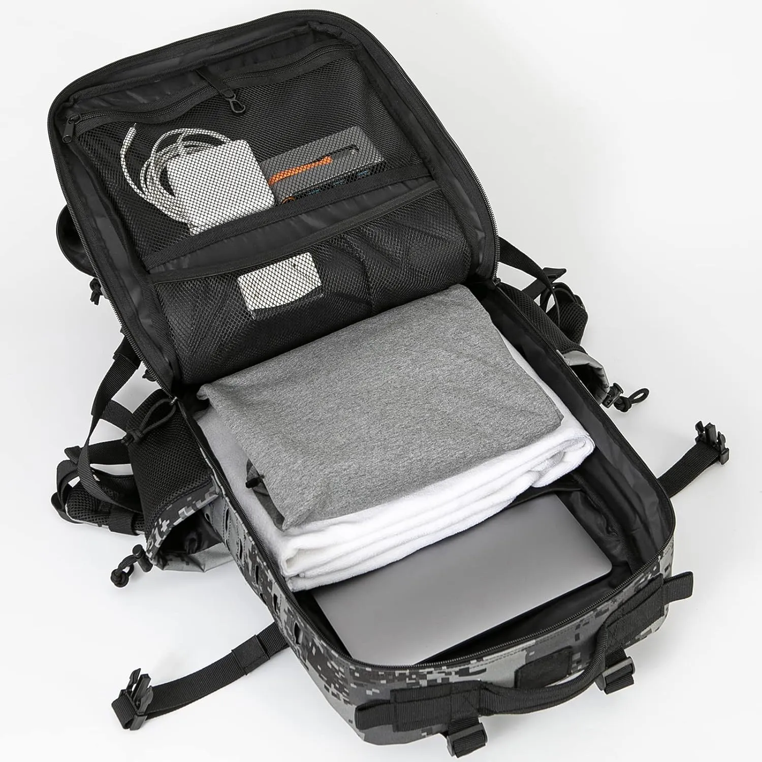 QT&QY 25L/35L/45L Military Tactical Backpack For Men Molle Daypack 3 Day Bug Out Bag Hiking Rucksack With Bottle Holder