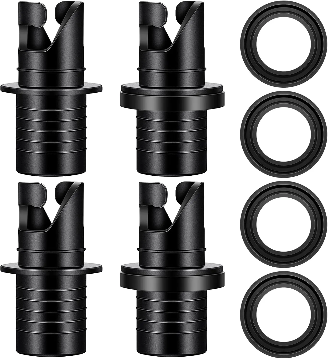 Riakrum 4 Pcs Inflatable Kayak Pump Adapter Compatible with Halkey Roberts Valve Adapter Paddle Board Air Pump Hose Adapter Kayak Air Pump Replacement Accessories for Inflatable Boat Bed