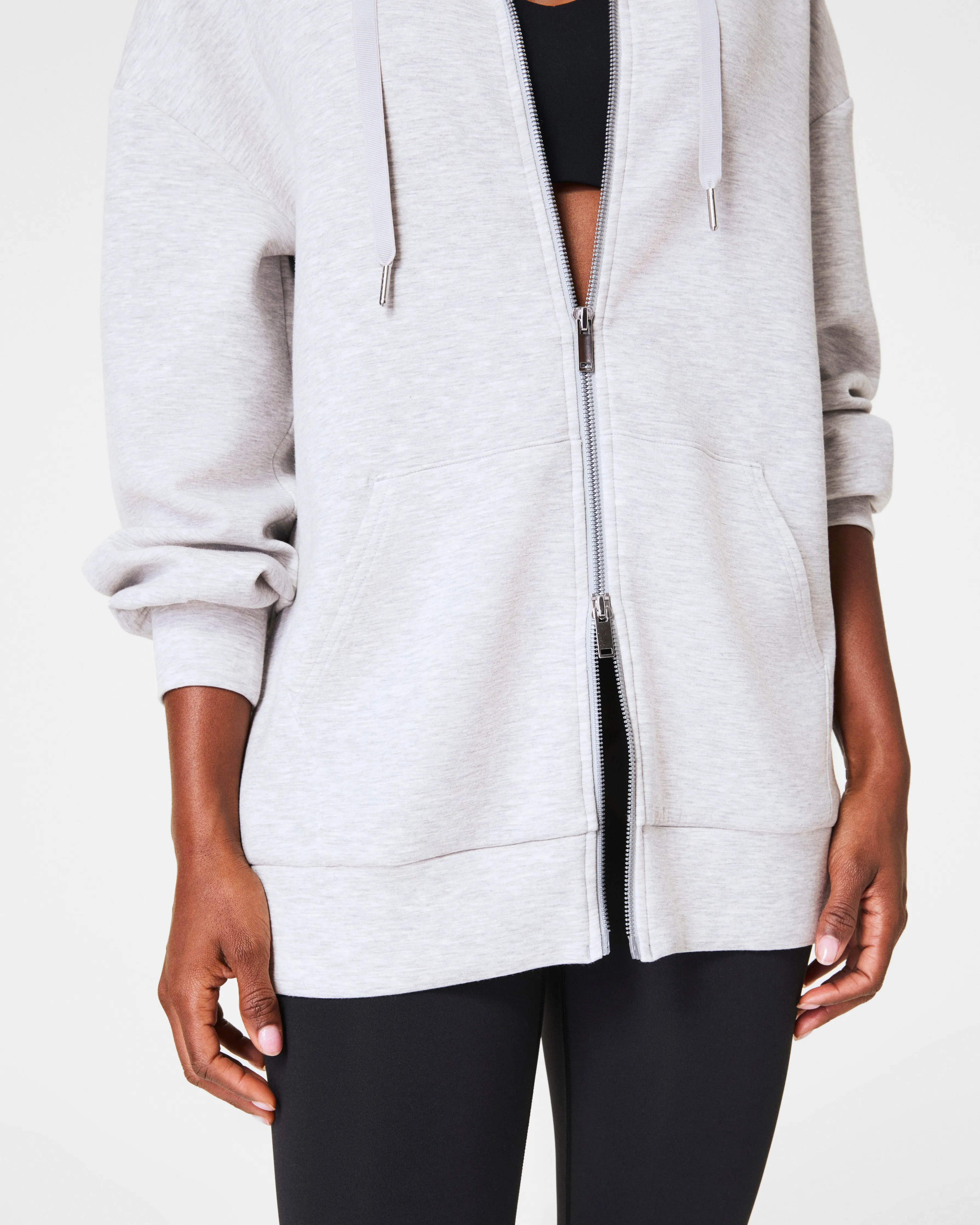 SPANX® AirEssentials Brushed Full Zip Hoodie, Heathered