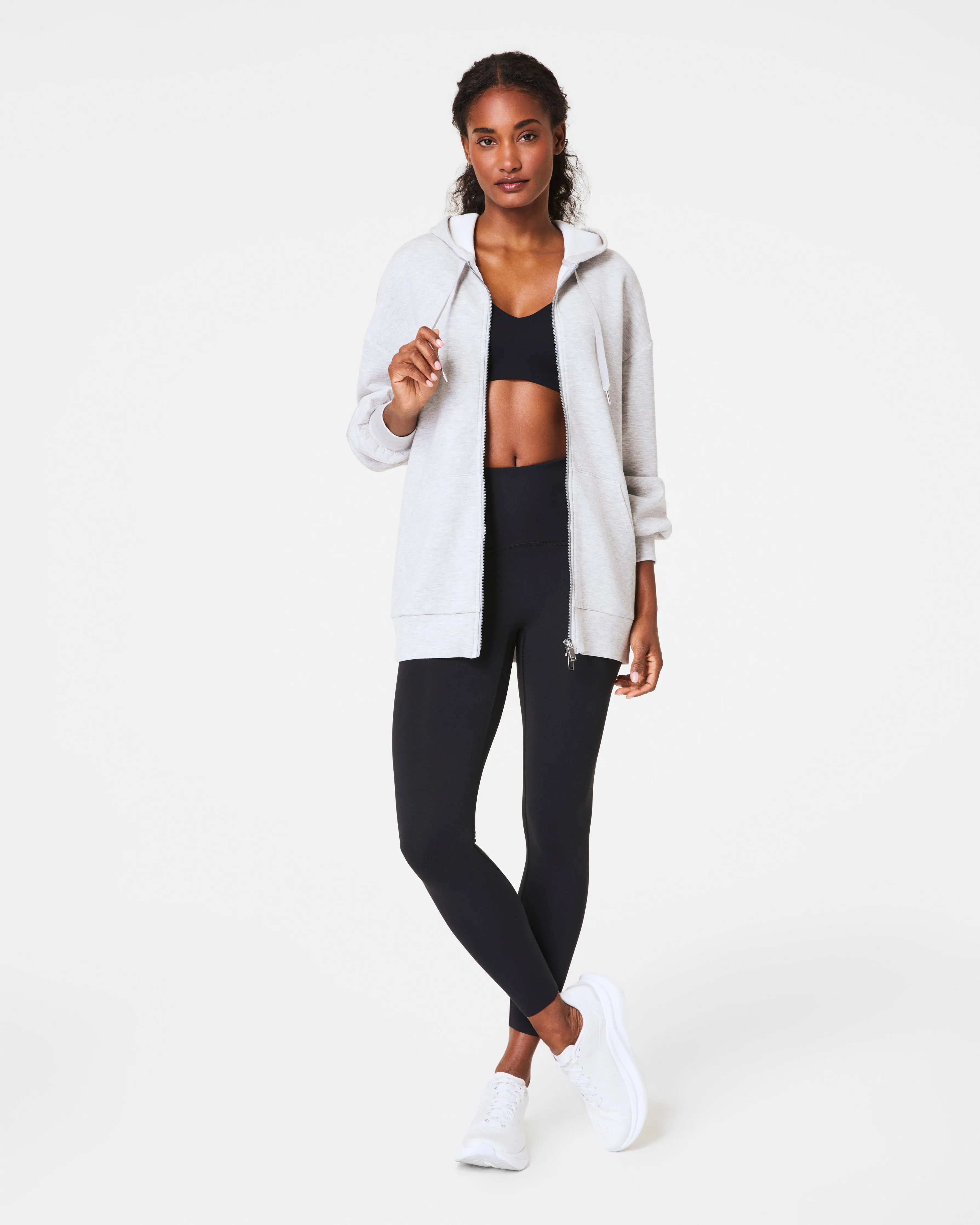 SPANX® AirEssentials Brushed Full Zip Hoodie, Heathered