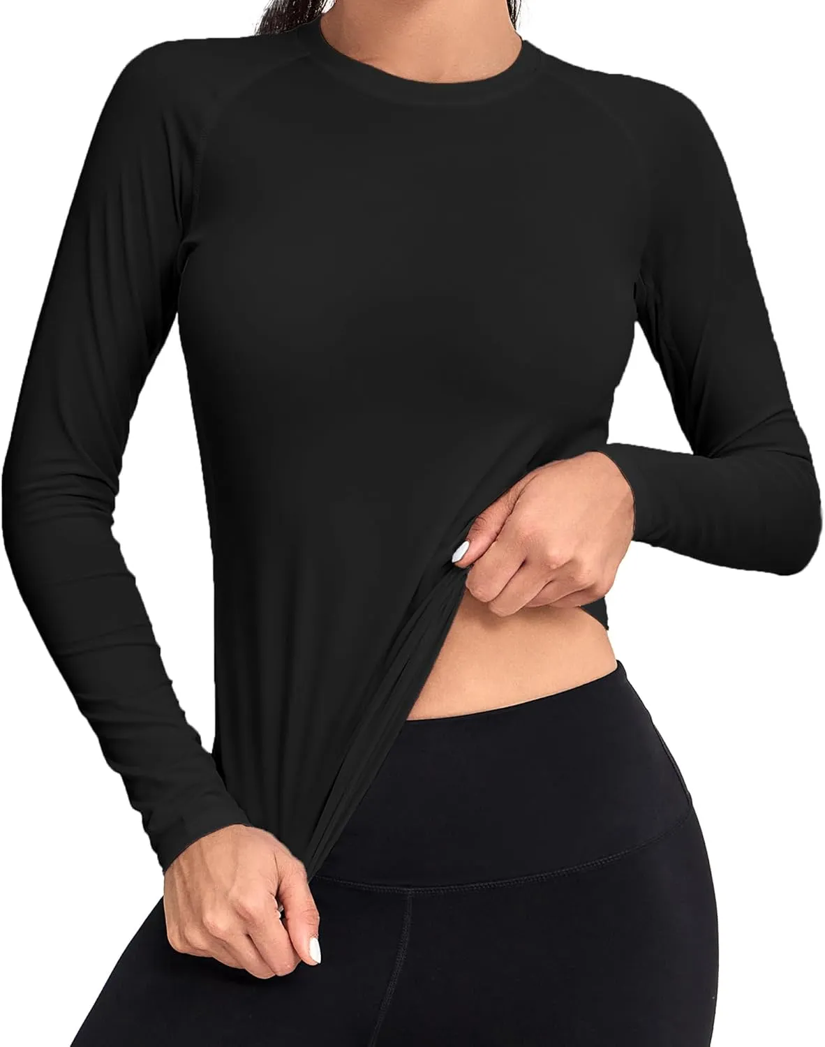 TELALEO 4 Pack Women's Compression Shirt Long Sleeve Performance Workout Baselayer Athletic Top Sports Gear