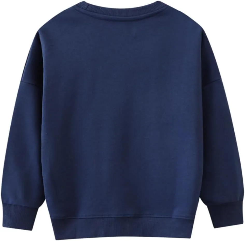 Toddler Girls Crewneck Butterfly Sweatshirt Baby Fleece Long Sleeve Pullover Sweater Kids Fall Winter Warm Shirts Clothes 4t