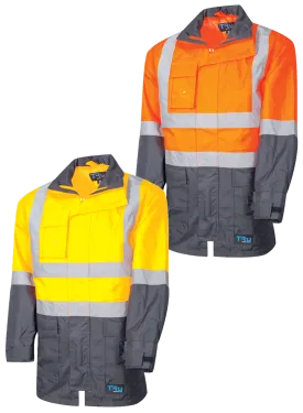 Tru Workwear Hi Vis 2 Tone Outer Shell Rain Jacket c/w Reflective Tape TJ2900T6