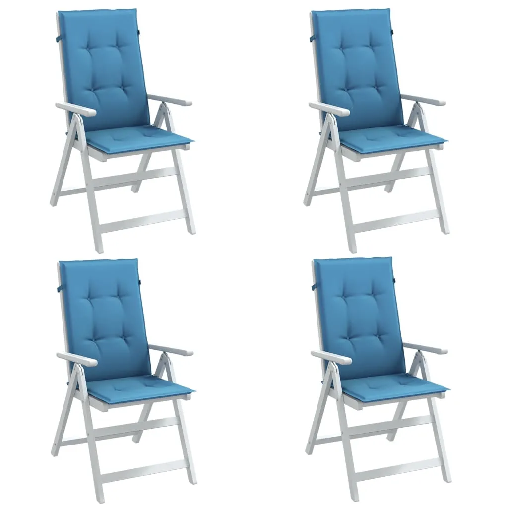 vidaXL Highback Chair Cushions 4 pcs Melange Blue 120x50x4 cm Fabric