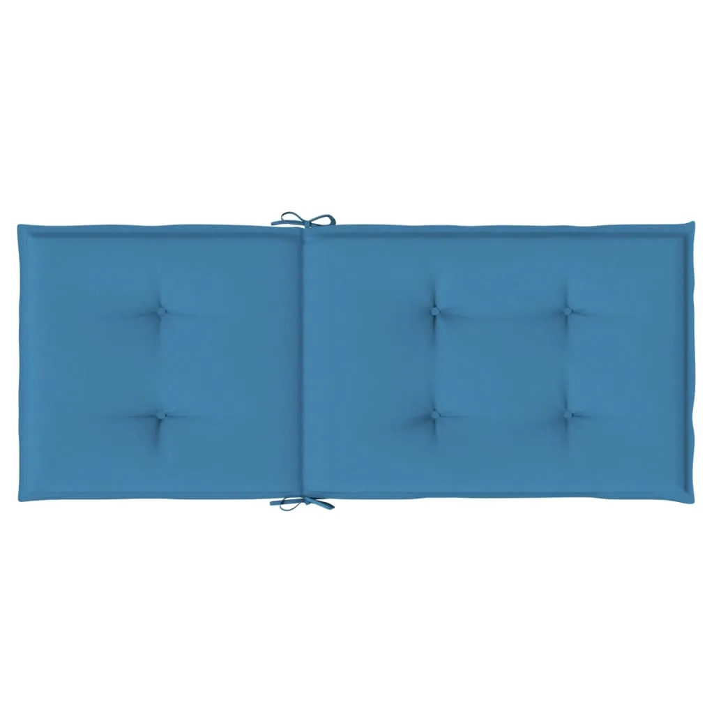 vidaXL Highback Chair Cushions 4 pcs Melange Blue 120x50x4 cm Fabric