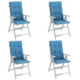 vidaXL Highback Chair Cushions 4 pcs Melange Blue 120x50x4 cm Fabric