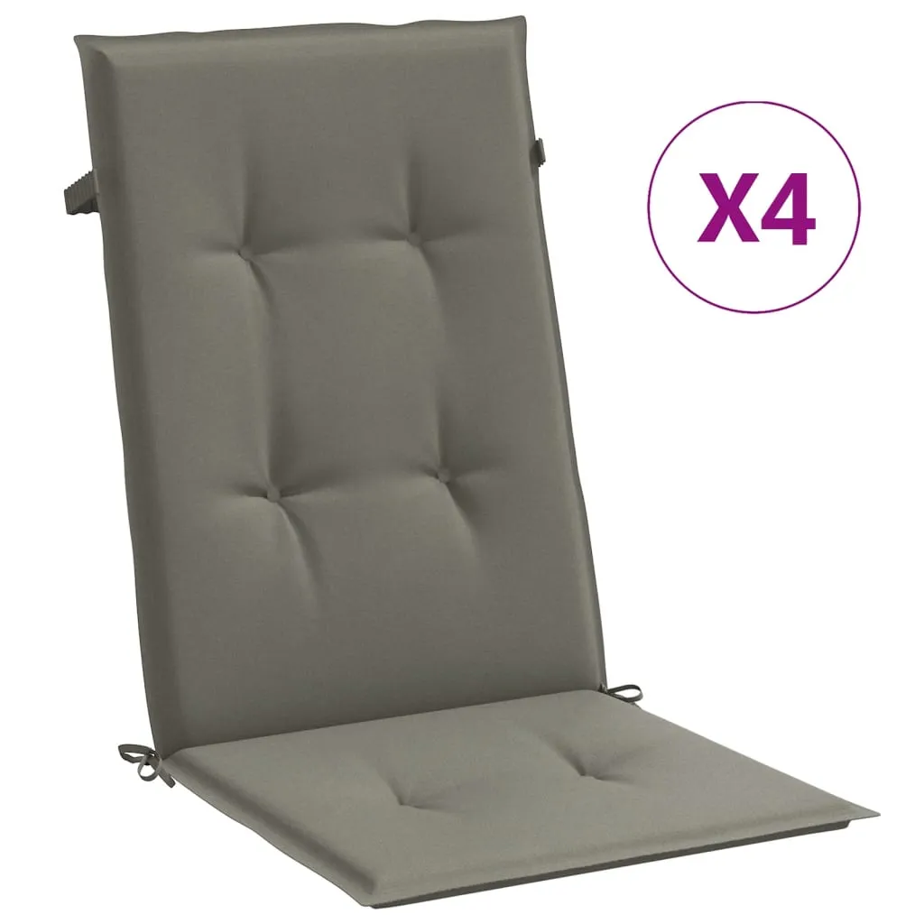 vidaXL Highback Chair Cushions 4 pcs Melange Dark Grey 120x50x4 cm Fabric