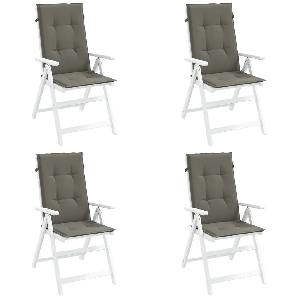 vidaXL Highback Chair Cushions 4 pcs Melange Dark Grey 120x50x4 cm Fabric