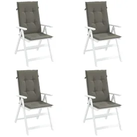 vidaXL Highback Chair Cushions 4 pcs Melange Dark Grey 120x50x4 cm Fabric