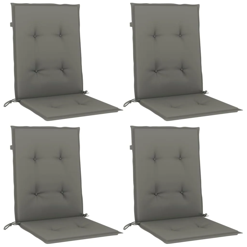 vidaXL Lowback Chair Cushions 4 pcs Melange Dark Grey 100x50x4 cm Fabric