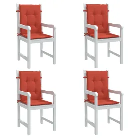 vidaXL Lowback Chair Cushions 4 pcs Melange Red 100x50x4 cm Fabric