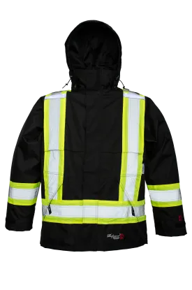 Viking Men's Professional® Journeyman Hi-Vis Class 1 Waterproof FR Trilobal Rip-Stop Hooded Jacket