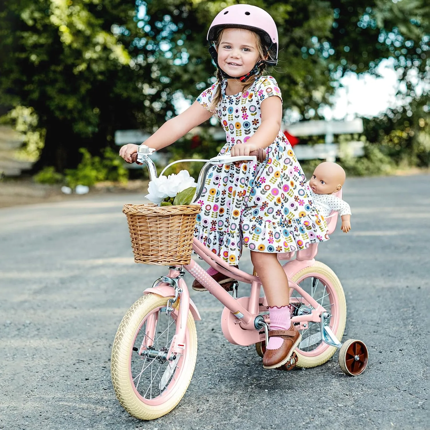 XJD Girls Bike for Toddlers and Kids Ages 2-12 Years Old,12 14 16 Inch Kids Bike with Training Wheels & Basket, 20 Inch Kids Bicycle with Handbrake & KickstandAdjustable Seat Handlebar Height