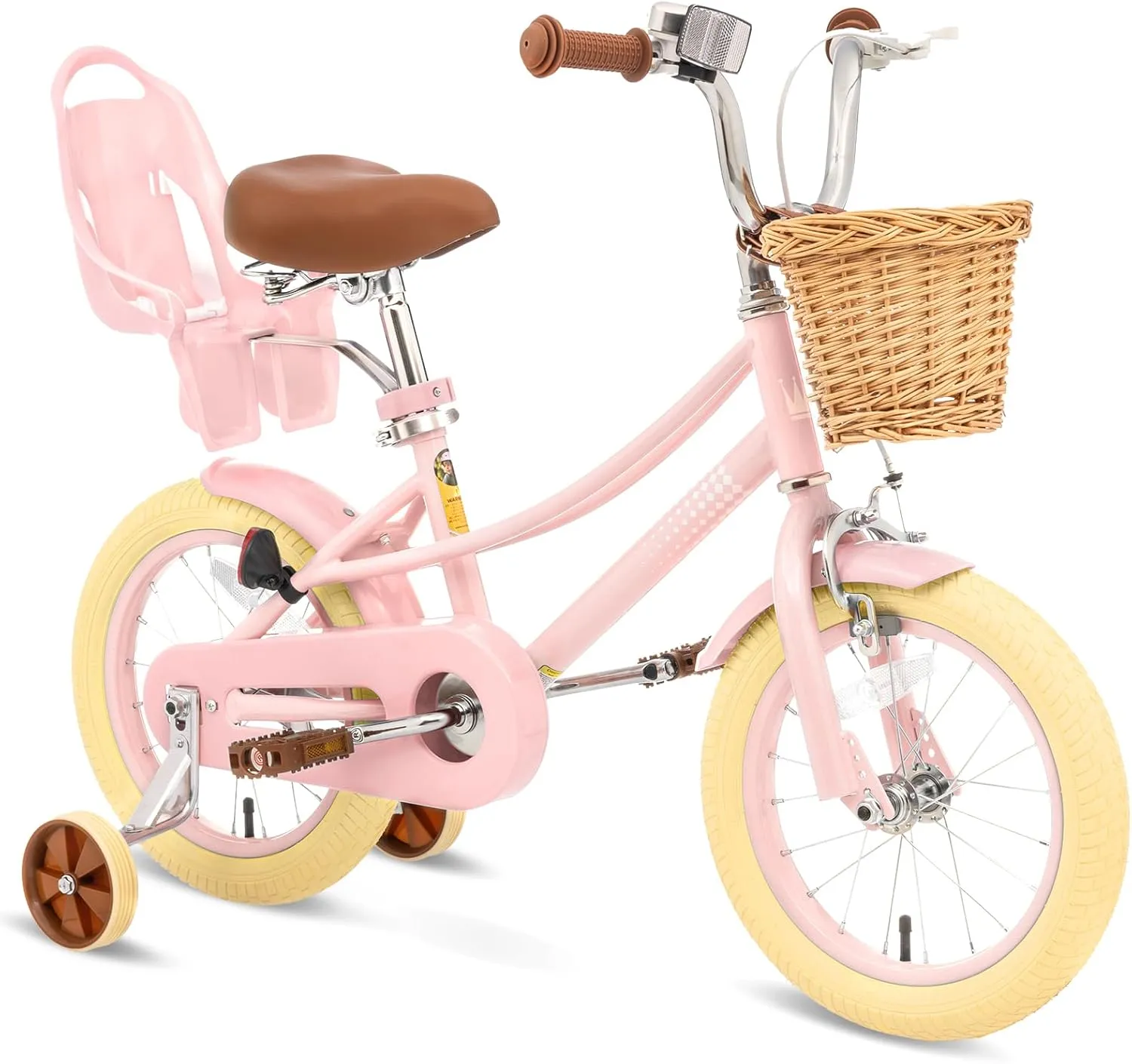 XJD Girls Bike for Toddlers and Kids Ages 2-12 Years Old,12 14 16 Inch Kids Bike with Training Wheels & Basket, 20 Inch Kids Bicycle with Handbrake & KickstandAdjustable Seat Handlebar Height